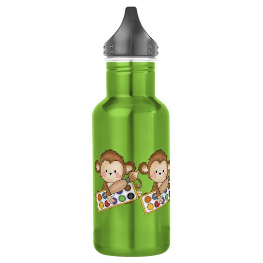 Cartoon School Monkey Edelstahlflasche (Links)