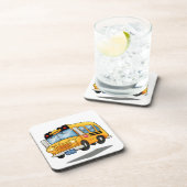 Cartoon-Schulbus Getränkeuntersetzer (Rechte Seite)