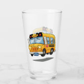 Cartoon-Schulbus Glas (Rückseite)