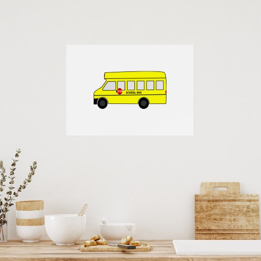 Cartoon-Schulbus Poster (Küche)