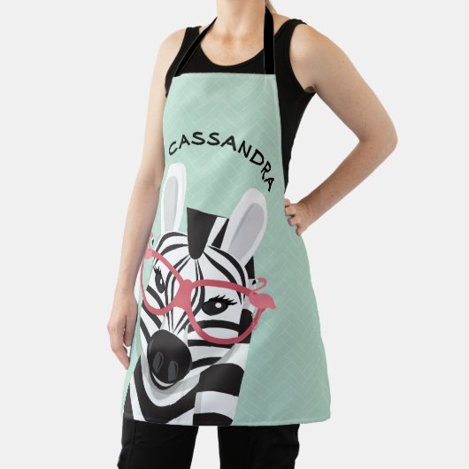 Cartoon Schwarz-weiß Zebra Flamingo Sonnenbrille N Schürze (InSitu)