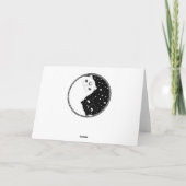 Cartoon, schwarz-weiße Katzen, Yin-Yang-Zeichen Karte (Rückseite)