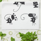 Cartoon-schwarze Katze Geschirrtuch (Gefaltet)