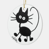 Cartoon-schwarze Katze Keramik Ornament (Links)