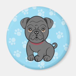 Cartoon-schwarzer Mops-Magnet Magnet