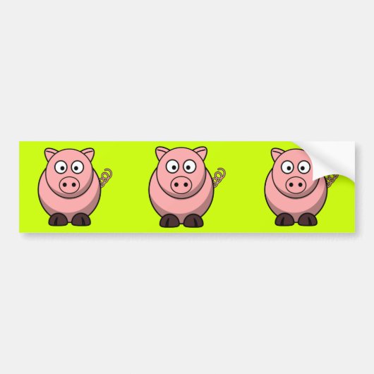 Cartoon-Schwein Autoaufkleber (Vorne)