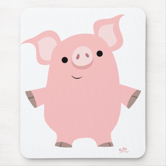 Cartoon-Schwein stehendes hohes mousepad (Vorne)