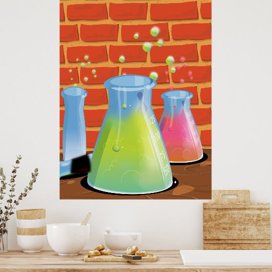 Cartoon Science Experiments Poster (Küche)