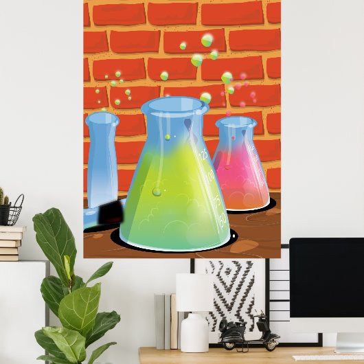 Cartoon Science Experiments Poster (Heimbüro)