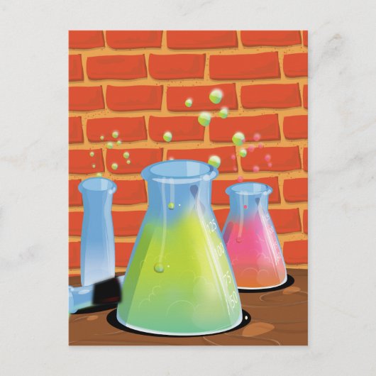 Cartoon Science Experiments Postkarte (Vorderseite)