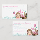 Cartoon Sea Pink Mermaid Visitenkarte (Vorne/Hinten)