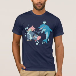 Cartoon Sea Säugetiere: T - Shirt von Meeresau und