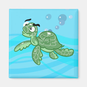 Cartoon Sea Turtle Magnet