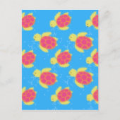 Cartoon Sea Turtle Pattern Postkarte (Vorderseite)