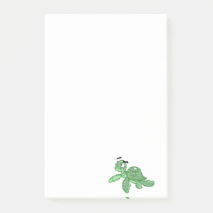 Cartoon Sea Turtle Post-it Klebezettel