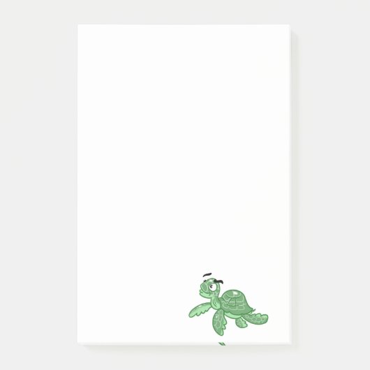 Cartoon Sea Turtle Post-it Klebezettel (Vorderseite)