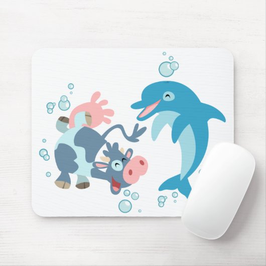 Cartoon Seacow und Dolphin Mousepad (Mit Mouse)
