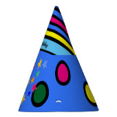 Cartoon-Seagull mit bunten Sternen und Kreisen Partyhütchen (Rechts)