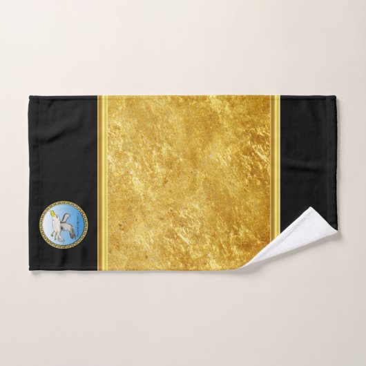 Cartoon Seagull mit Goldrahmen Badhandtuch Set (Handtuch)