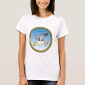 Cartoon Seagull mit Goldrahmen T-Shirt (Vorderseite)