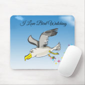Cartoon Seagull über Kopf mit blauem Himmel Mousepad (Mit Mouse)