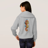 Cartoon Seahorse 3D – Shiny & Cute Hoodie (Schwarz voll)
