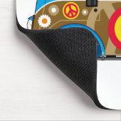 Cartoon-Sechziger-FriedensHippie Van Mousepad (Ecke)