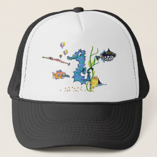 Cartoon Seepferd Niedlich Fish Hats Truckerkappe