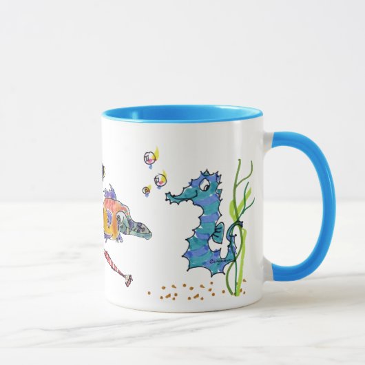 Cartoon-Seepferd niedlich Tasse (Rechts)