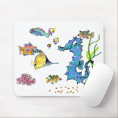 Cartoon-Seepferd-niedliche Cartoon-Fische Mousepad (Mit Mouse)
