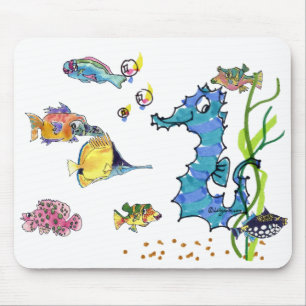 Cartoon-Seepferd-niedliche Cartoon-Fische Mousepad