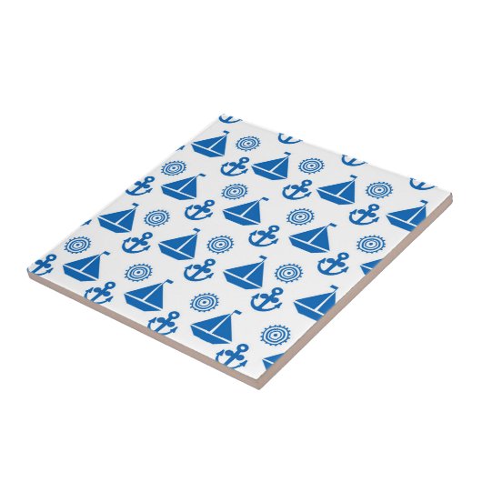 Cartoon-Segel-Boots-Muster Fliese (Seite)