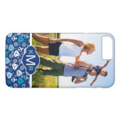Cartoon-Segelboote Pattern| Ihr Foto u. Monogramm Case-Mate iPhone Hülle (Rückseite (Horizontal))
