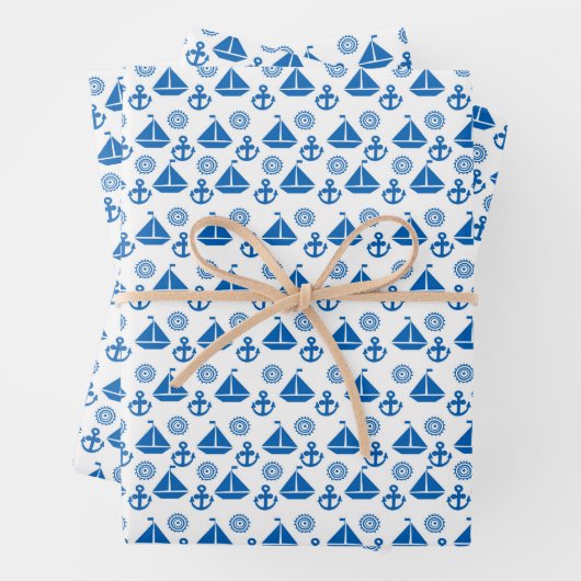 Cartoon Segelschiff Muster Geschenkpapier Set (Beispiel)