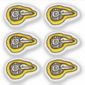 Cartoon-Seltsame-Vögel-Kopf-Custom-Cut-Vinyl-Aufkl Aufkleber (Vorderseite)