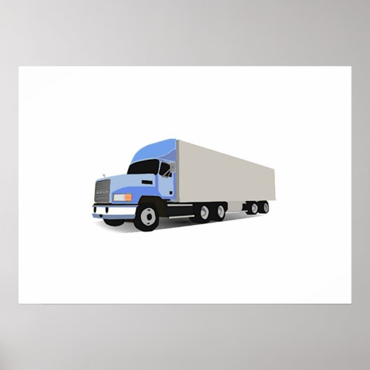 Cartoon Semi Truck Poster (Vorne)