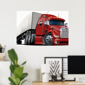 Cartoon semi truck poster (Heimbüro)