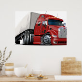 Cartoon semi truck poster (Küche)