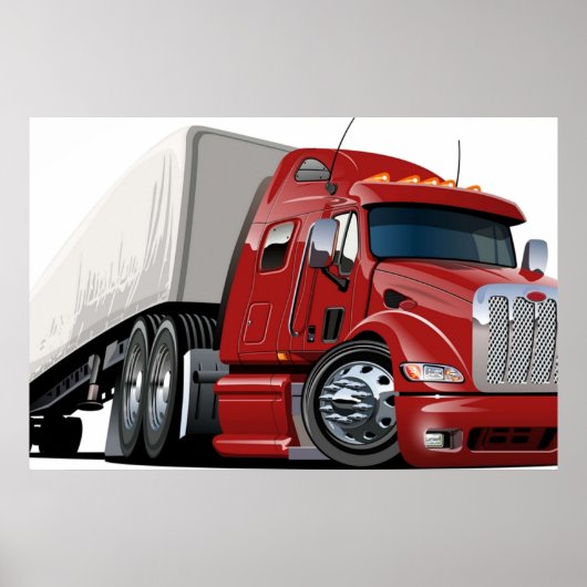 Cartoon semi truck poster (Vorne)