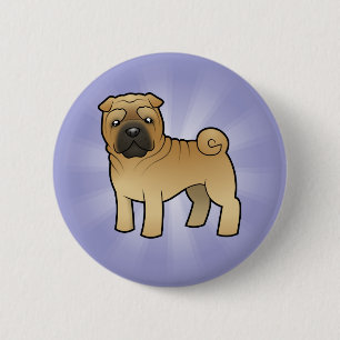 Cartoon Shar Pei Button