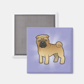 Cartoon Shar Pei Magnet (Vorderseite/Rückseite)