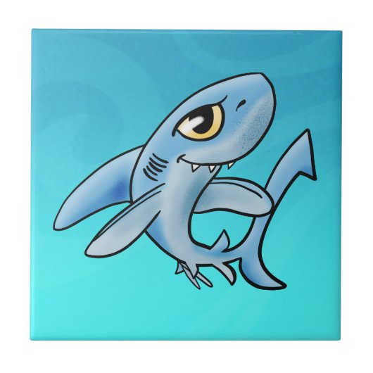 Cartoon Shark Fliese (Vorderseite)