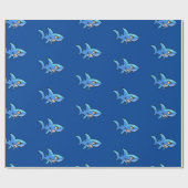 Cartoon Shark Geschenkpapier (Flach)
