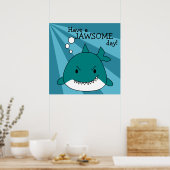 Cartoon Shark Jawsome Day Poster (Küche)