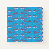 Cartoon Shark Kid Blue Handwriting - Art Notebook Notizblock (Rückseite)