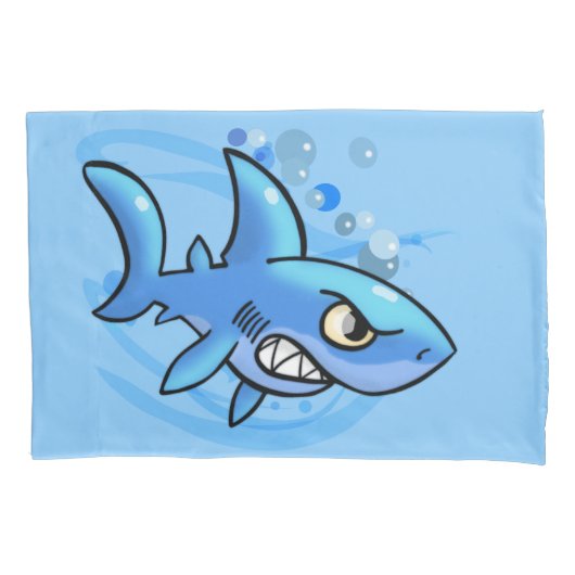 Cartoon Shark Kissenbezug (Vorderseite)