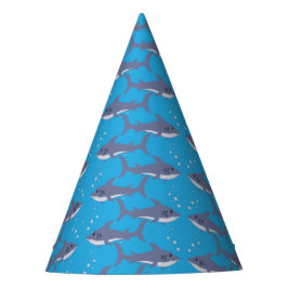 Cartoon Shark Pattern Kid Blue Birthday Hat Partyhütchen