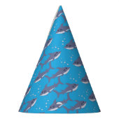 Cartoon Shark Pattern Kid Blue Birthday Hat Partyhütchen (Links)