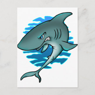 Cartoon Shark Postkarte