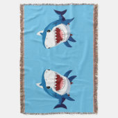 Cartoon Shark Schwimmen unter Wasser Decke (Vorderseite Vertikal)